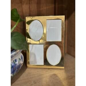 Vintage Gold Tone Multi Mini Picture Frame School Pictures Graduates Four
